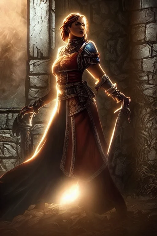 Digital Painting Of A Woman In A Dungeon, Darkestdiffusion,...