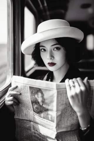 Highleveldescriptiona Haunting, High-contrast Monochrome Por... — Stable Diffusion AI Prompt: {"high_level_description":"A haunting, high-contrast monochrome portrait of a 19...