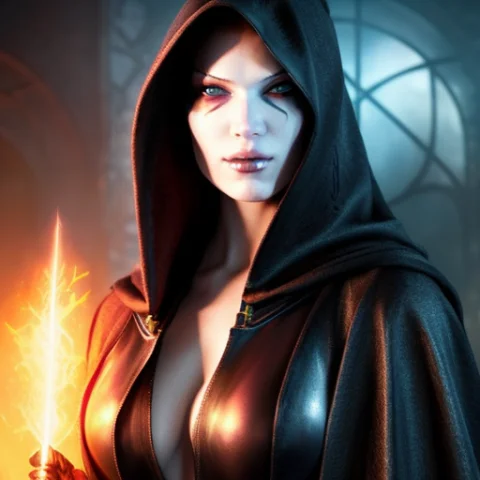 Ggwoman Cosplaying As Grim Reaper, She Has Celtic Skull Face... — Stable Diffusion AI Prompt: gGWoman cosplaying as grim reaper, she has celtic skull facepaint, character por...