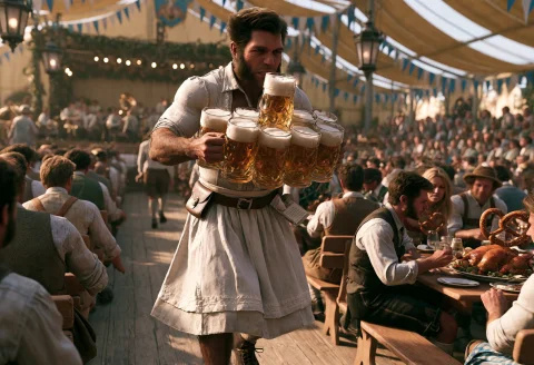 Soiverine, Hairy Man, 3d Render, Dressed As An Oktoberfest S... — Stable Diffusion AI Prompt: soiverine, hairy man, 3d render, dressed as an Oktoberfest serving girl walking...