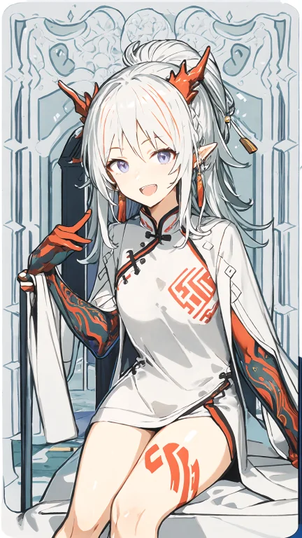 1girl,origen,cowboy Shot,close Mouth,sitting,chair, China Dr...