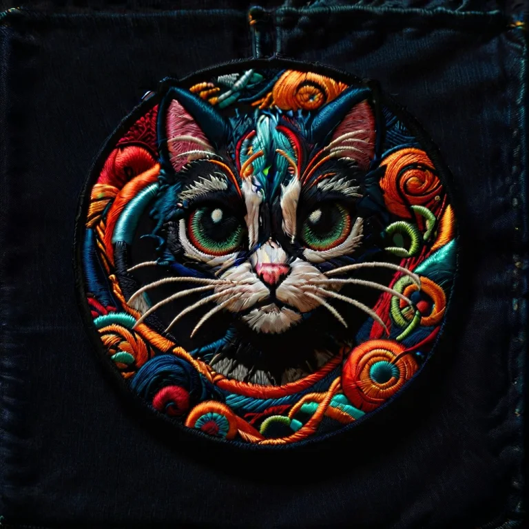 Ral-embroideredpatch1.2, A Humorous Embroidered Patch Of Cat...