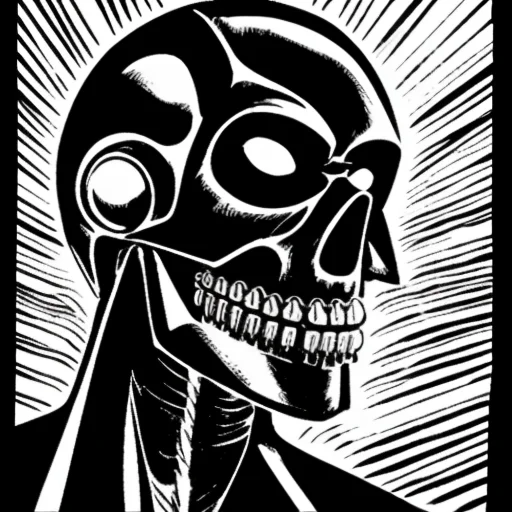Threatening Cyborg, Cyber, Punk, Skull, Bust, Face Focus, Ni...