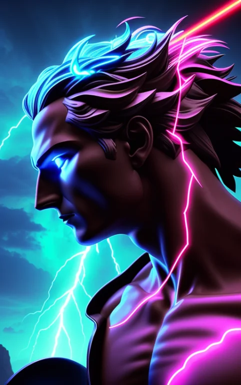 Neon Lightning Around The Head1.1, Monument, Close-up Of The...