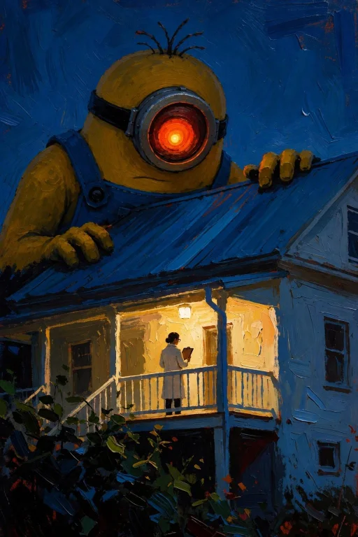 Cover This Image But Remove The Horns From The Monster And M...