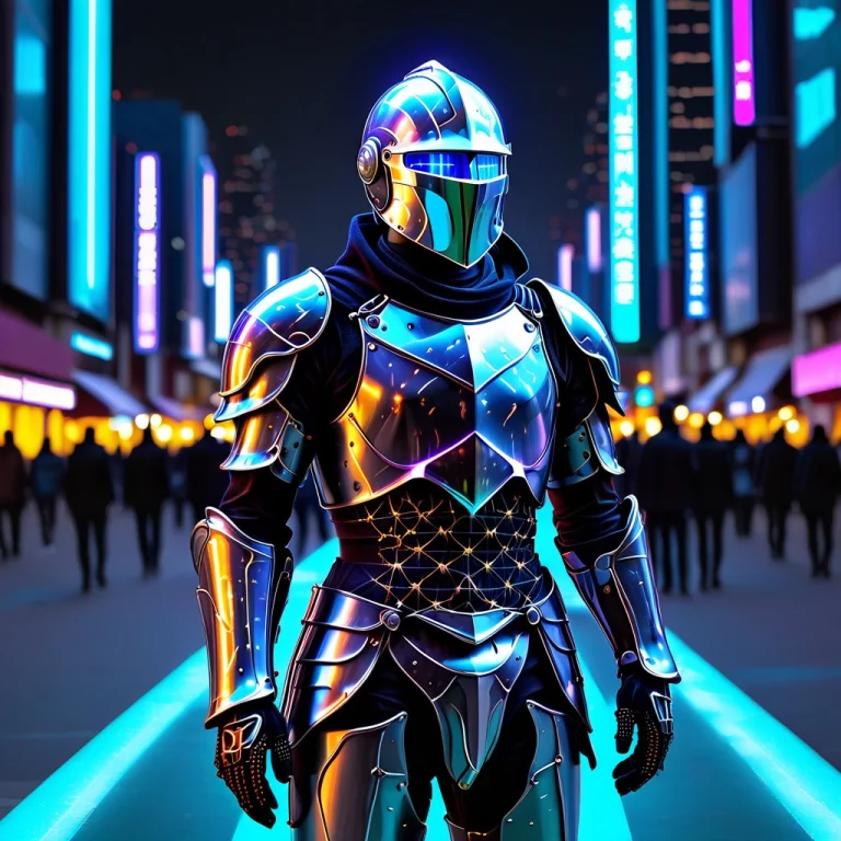 A Male Knight In A High Tech City