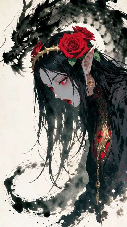 Masterpiece, Highest Quality, Absurd, Woman, Vampire, Dark B...