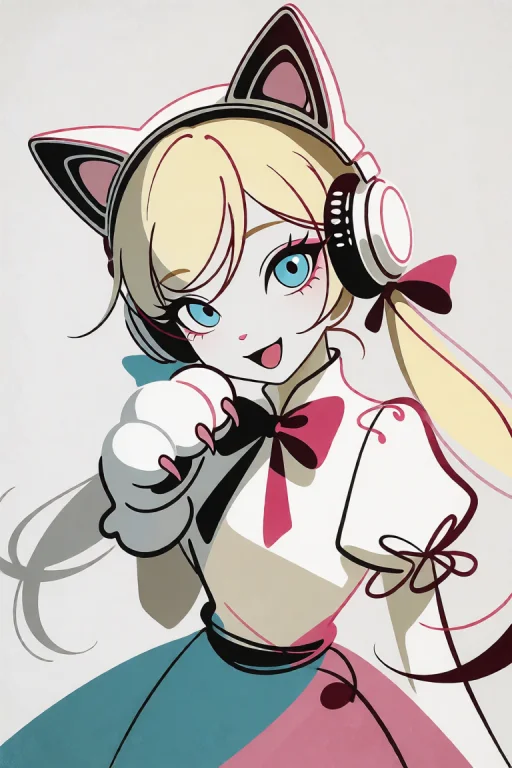 1girl, D, Animal Ear Headphones, Animal Ears, Animal Hands,...