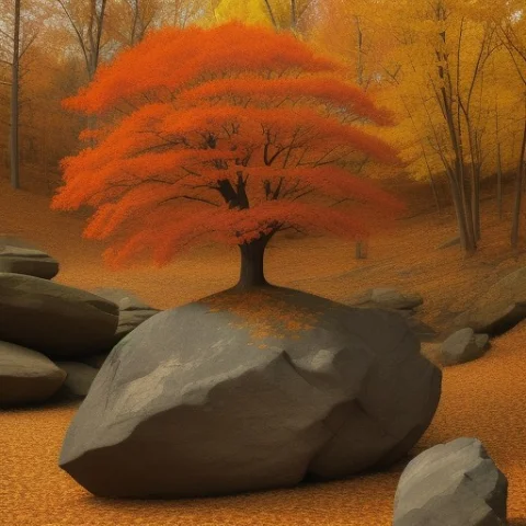, Autumn, ,tree, Rock,, Filed, — Stable Diffusion AI Prompt: , autumn, ,tree, rock,, filed,