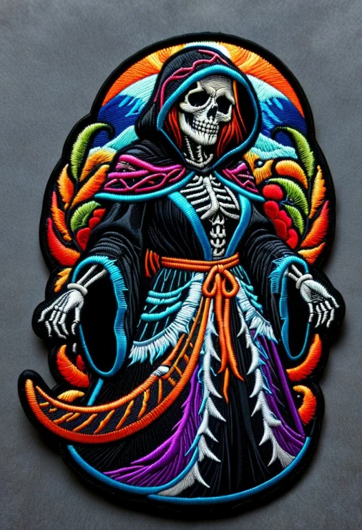 Ral-embroideredpatch Grim Reaper, Stitch Grim Reaper, Grim R...