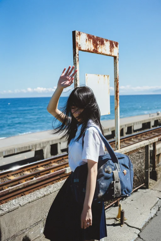 Highleveldescriptiona Japanese High School Student Waves Fro...