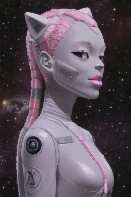 Portrait Of A Sci-fi Cat Astronaut1.2 Floating In Outer Spac...