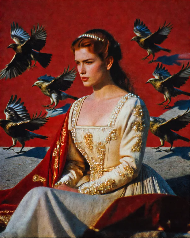 Imperfecta A Woman In A Renaissance Dress With Pearl Beading...