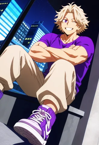 1male, Solo, Purpleeyes, Blondehair, Messyhair, Partedbangs,... — Stable Diffusion AI Prompt: 1male, solo, purple_eyes, blonde_hair, messy_hair, parted_bangs, very_handsome,...