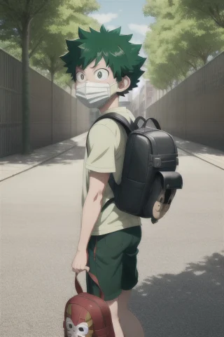 Anime Screencap, 1boy, Backpack, Bag, Boku No Hero Academia,... — Stable Diffusion AI Prompt: anime screencap, ((1boy)), backpack, bag, boku no hero academia, freckles, green...