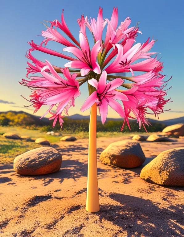 Brunsvigia, Pink Flowers, Candelabralily, Dawn, Mountain, Ro...