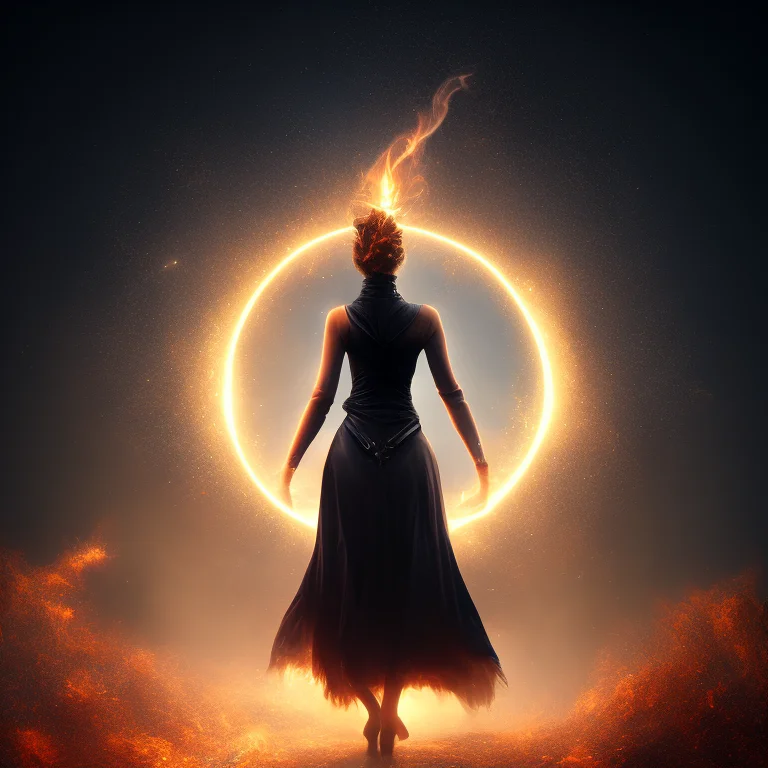 Oldjourney A Woman Facing The Camera Dancing Aura Of Cosmic...