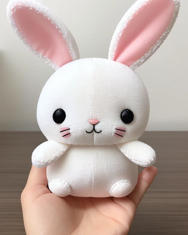 Cute Kawaii Squishy Rabbit Plush Toy, Visible Stitch Line, M...