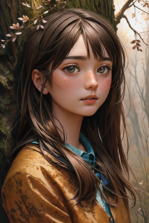 1girl, Loramegu-ed1 Asdf123, Anime, Rugged Tree Stump, Ultra...