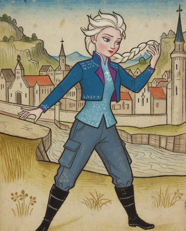 Medieval-style Drawing, Delicate Medieval Illustration Style...