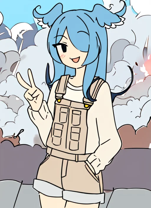 Loracartoony1 Flat Color, Loraelira3last1 1girl, Hair Wings,...