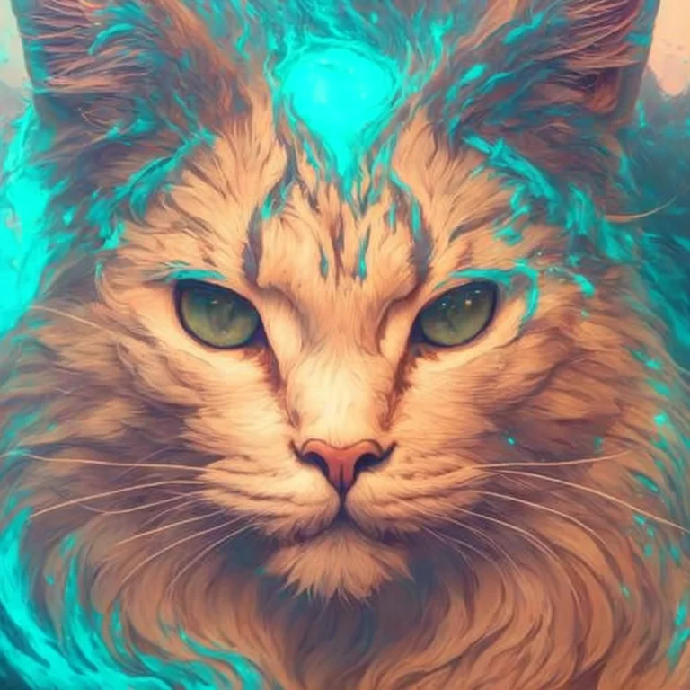 Dgtl, A Magical Cat, Long Beard, Majestic, Fantasy, Dramatic...