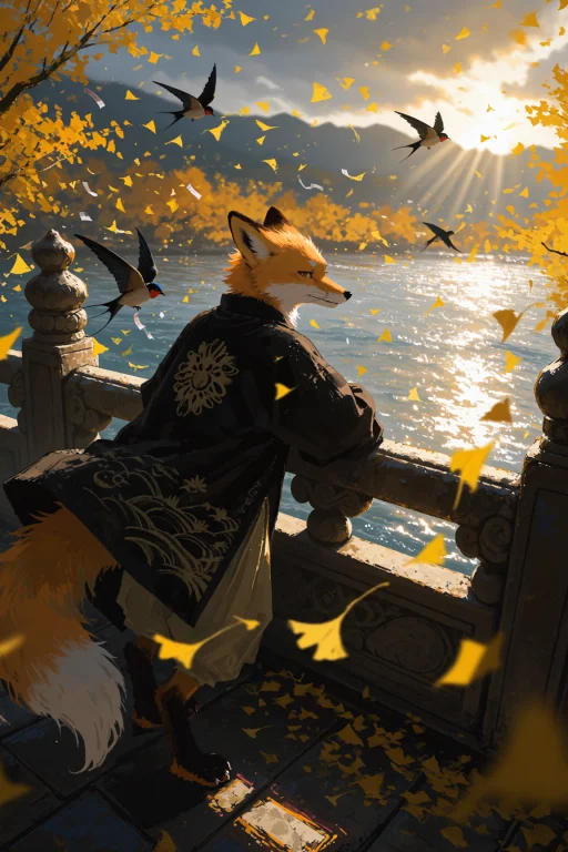 A Poetic Cinematic Anime-style Artwork Captured In A Dramati...