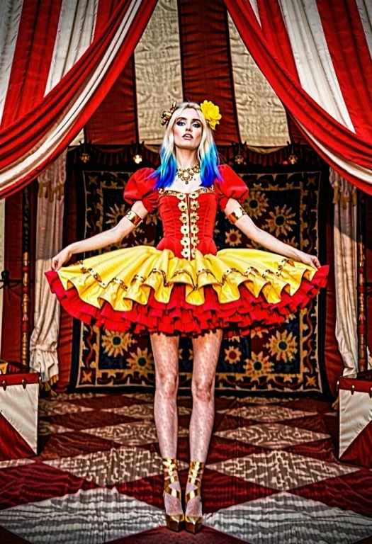 Fashion Fusion Avantgarde Bohemian A Young Caucasian Woman...