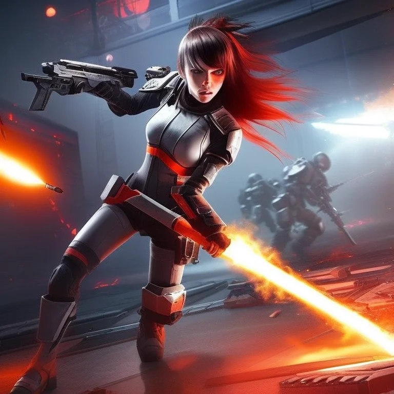 Cute Girl, Threatening, Cyber, Punk, Skull, Warhammer 40k, A...