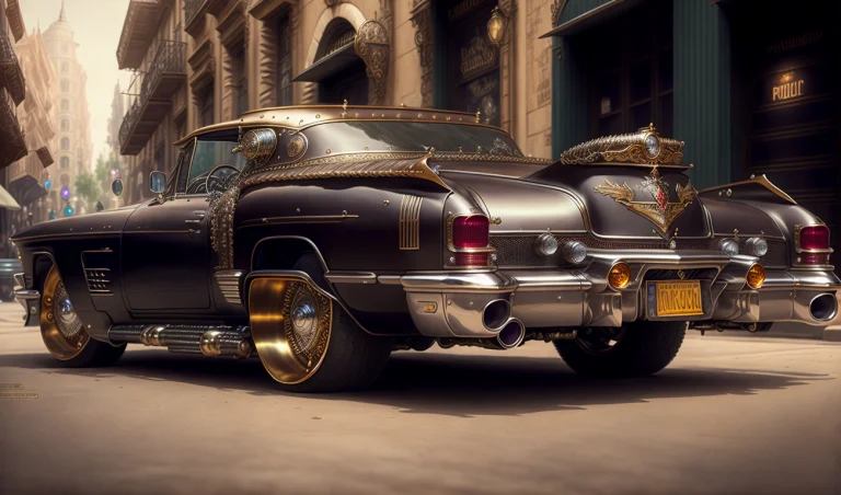 Cadillac El Dorado De Style Badass Steampunk Dans Une Vieill...