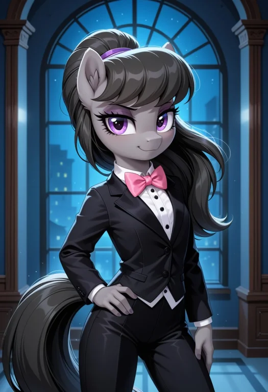 Solo, One Octavia Melody, Gray Earth Pony, Long Dark Gray Ma...