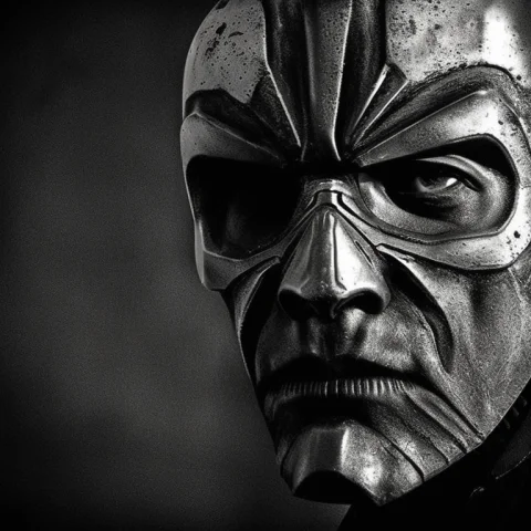 Threatening Cyborg, Cyber, Punk, Skull, Cinema768-bw — Stable Diffusion AI Prompt: Threatening cyborg, cyber, punk, skull, Cinema768-BW
