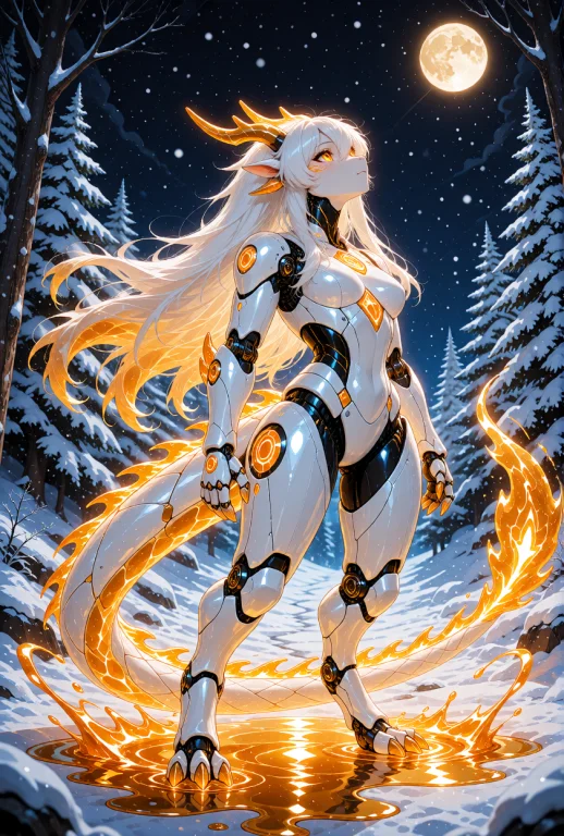 A Mechanical Dragon Android, A Futuristic Cybernetic Creatur...