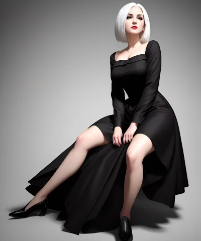 Ilya Kuvshinov, Woman, Medium White Hair, Pale Skin, Silky H... — Stable Diffusion AI Prompt: ilya kuvshinov, woman, medium white hair, pale skin, silky hair, big tits, vampi...