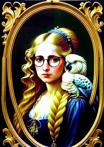 Wire Rim Glasses Portrait Of A Beautiful Woman With Long Blo...