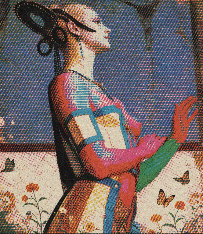 Opulentdarkness A Female Figure In Rigid Profile Occupies Th...