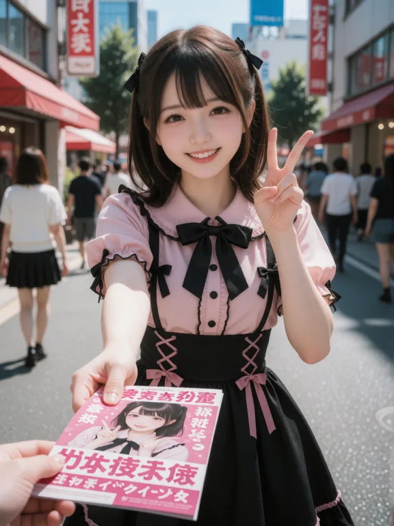 Cinematic, Ultra-realistic Photo, A Cheerful Jirai-kei Idol...