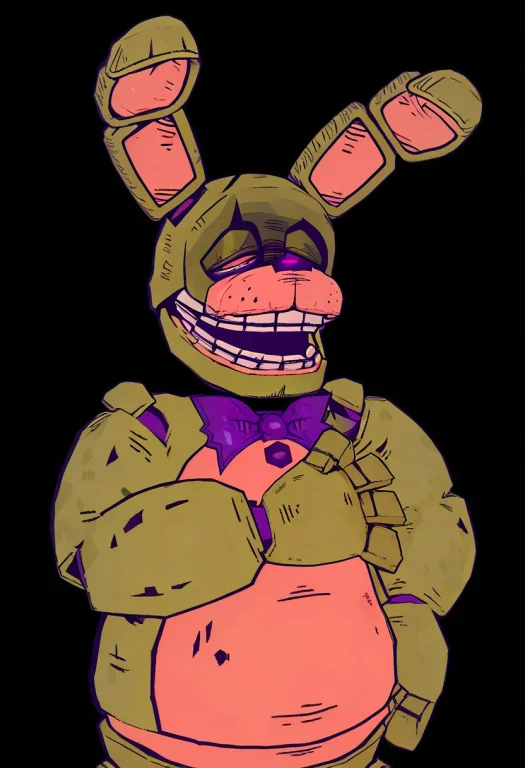 Vpspr1ng, Green Fur, Male, Rabbit, Animatronic, Purple Bow T...