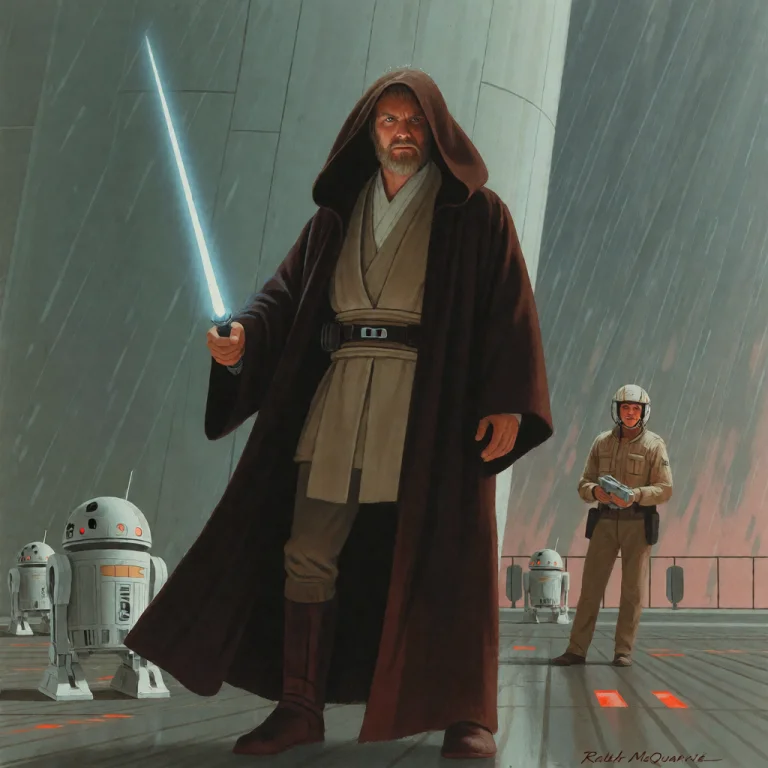 A Ralph Mcquarrie Illustration. Jedi Master In Jedi Robes Wi...