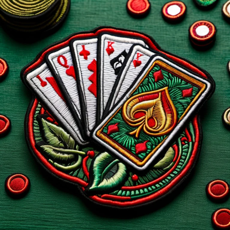 Poker Cards On A Patch. Very High Detail. Each Thread Indivi...