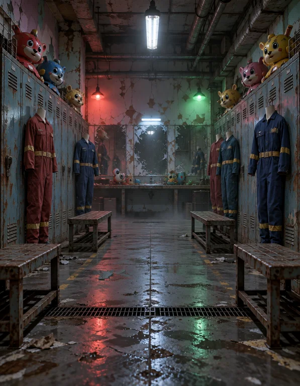 Abandoned Toy F4ct0ry, Abandoned Worker Locker Room, Rows Of...