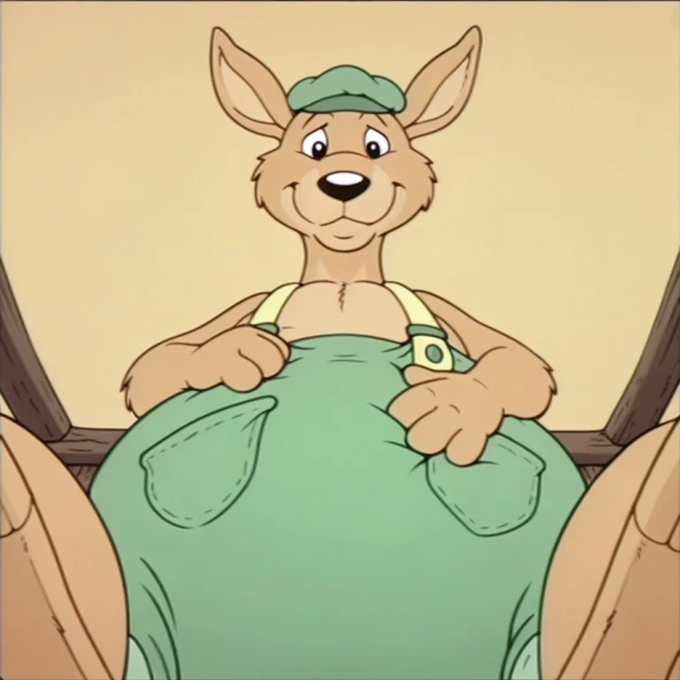 Splodgebbil, Semi-anthro, Male, Kangaroo, Tan Fur, Black Eye...