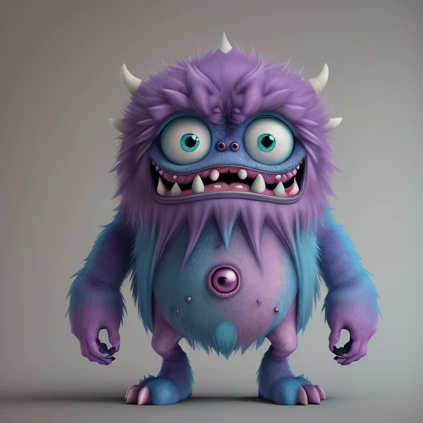 Fantz Cartoon Monster Design, Furry Monster, Ultra Detailed,...