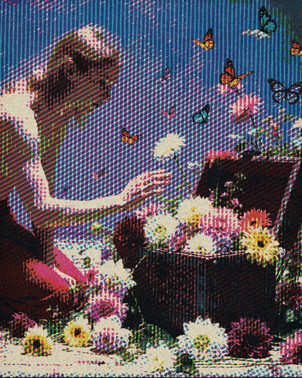 Vap0rglitch A Woman Kneels On Stone Floor At The Left Side O...