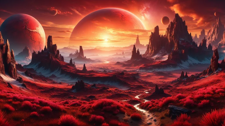 Embedxleasylazyembedslazypos, Dream Like Landscape With Red...