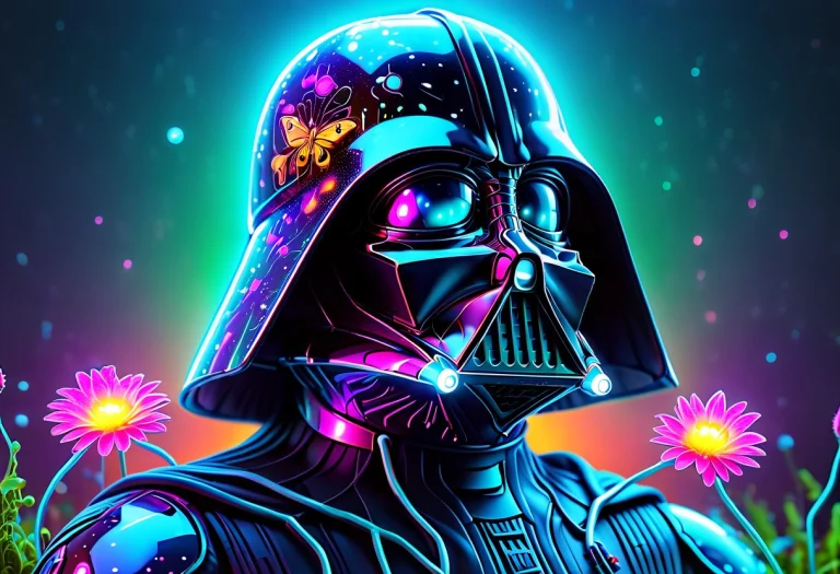 Darth Vader Sitting Extremely Seriously In A Tiny Alien Gard...