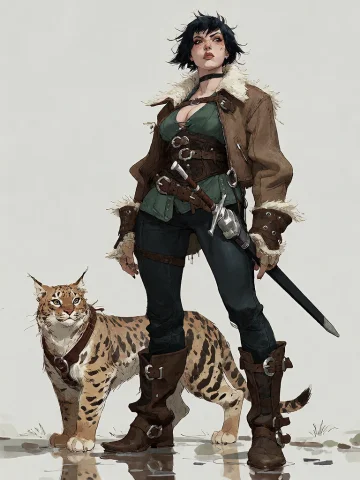 Bradhamel Art Style. A Fierce, Dark-haired Female Warrior Wi... — Stable Diffusion AI Prompt: Bradhamel art style. A fierce, dark-haired female warrior with a determined expr...