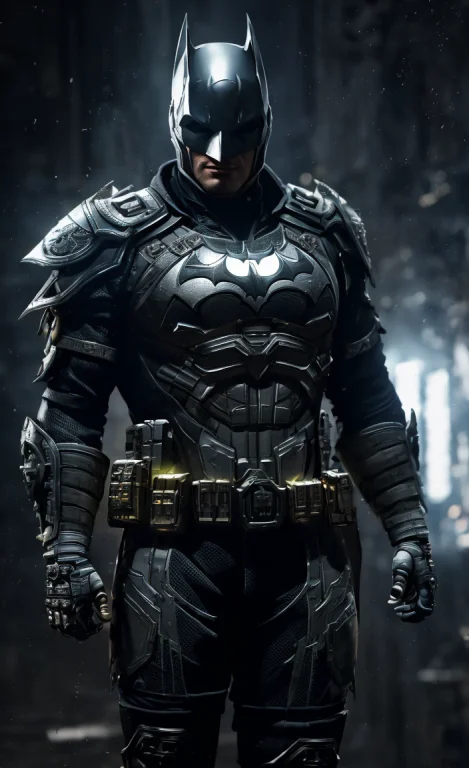 3d Render Of A Highly Detailed Batmancyborg Wearing Cybernet...