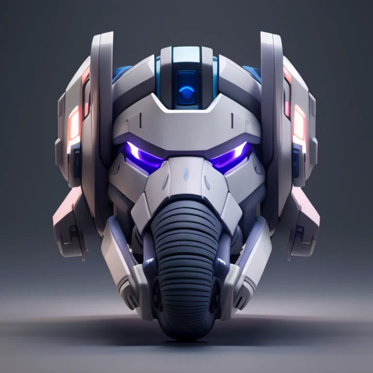 A Elephant As Mecha In The Style Of Mverse, 3d , Blender, Oc...