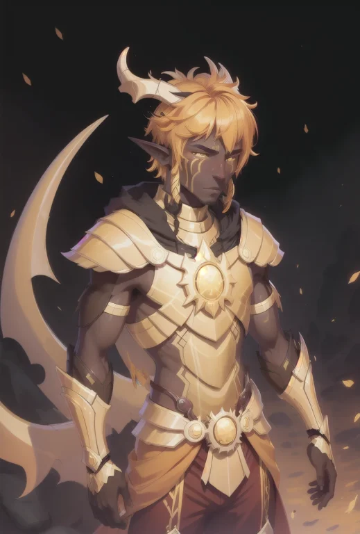 Solo, Inticrate Background, Male Sunfire Elf, 2 Horns, Yello...
